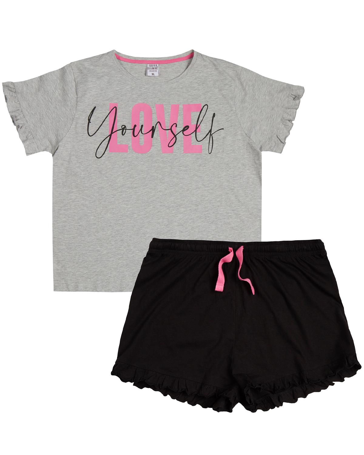 Forever Dreaming Plus Size 'Love Yourself' Short Pyjamas