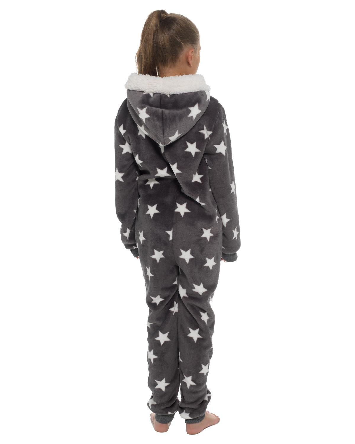 Slumber Hut Girls Grey Star Print Onesie