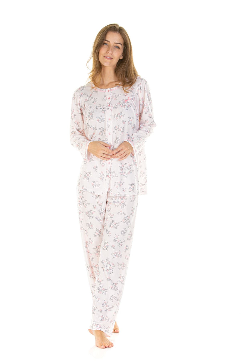 La Marquise Womens Floral Cuddleknit Jersey Pyjamas