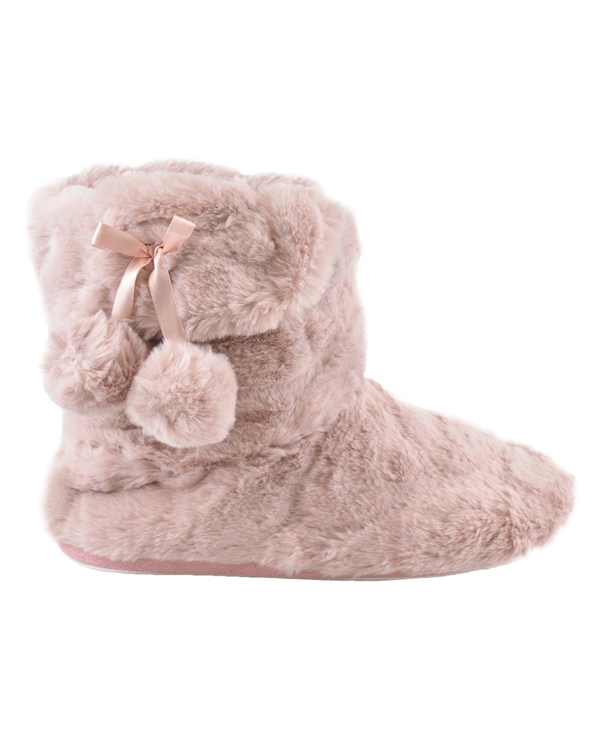 SlumberzzZ Womens Plush Bootie Slippers