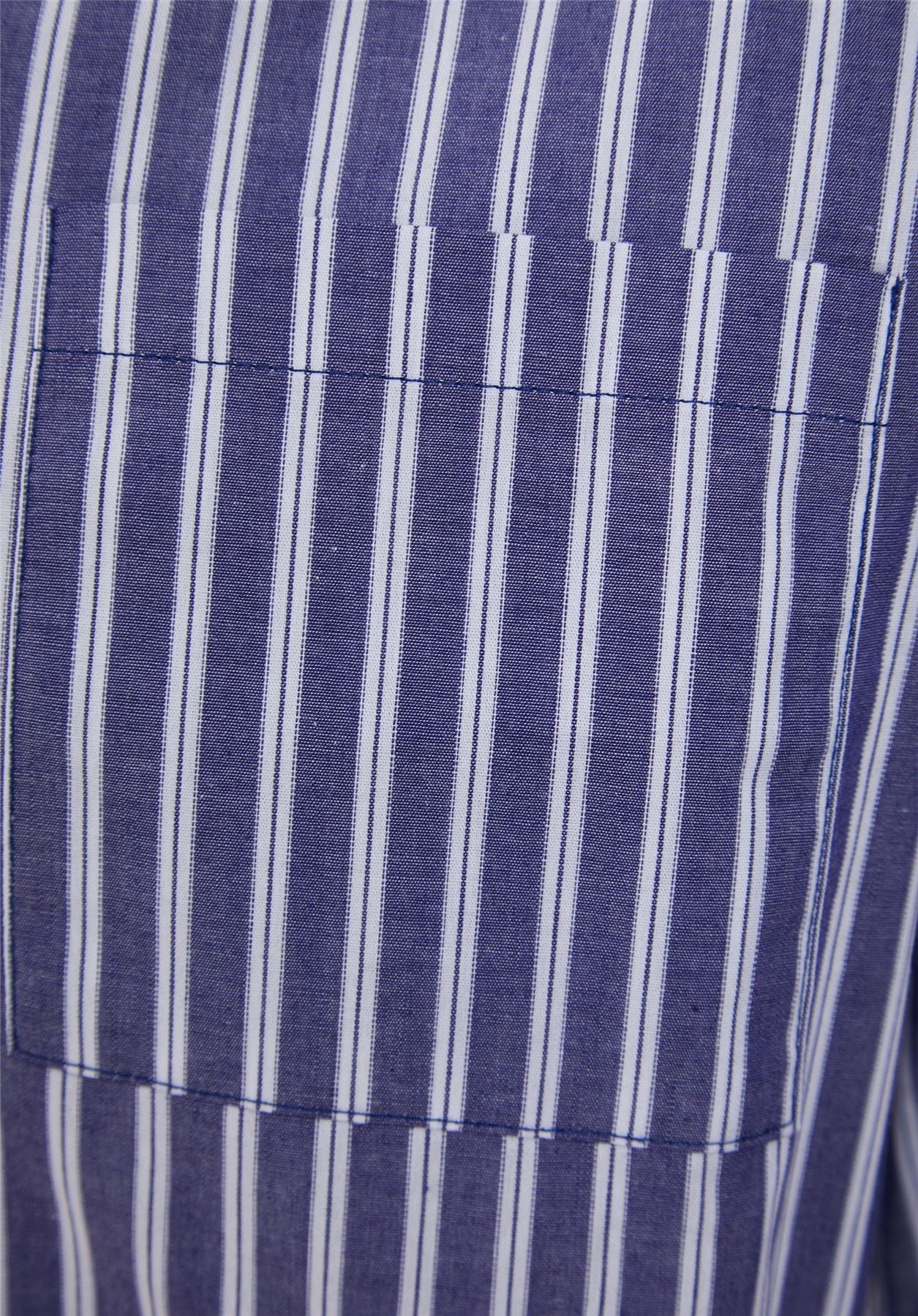 Walker Reid Mens Woven Cotton Stripe Tailored Pyjamas