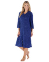 Slenderella Womens Floral Embossed Zip Dressing Gown