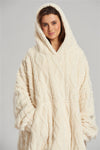 Loungeable Womens Cable Cut Snuggle Hoodie