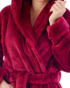 Slenderella Womens Luxury Flannel Fleece 46" Hooded Robe