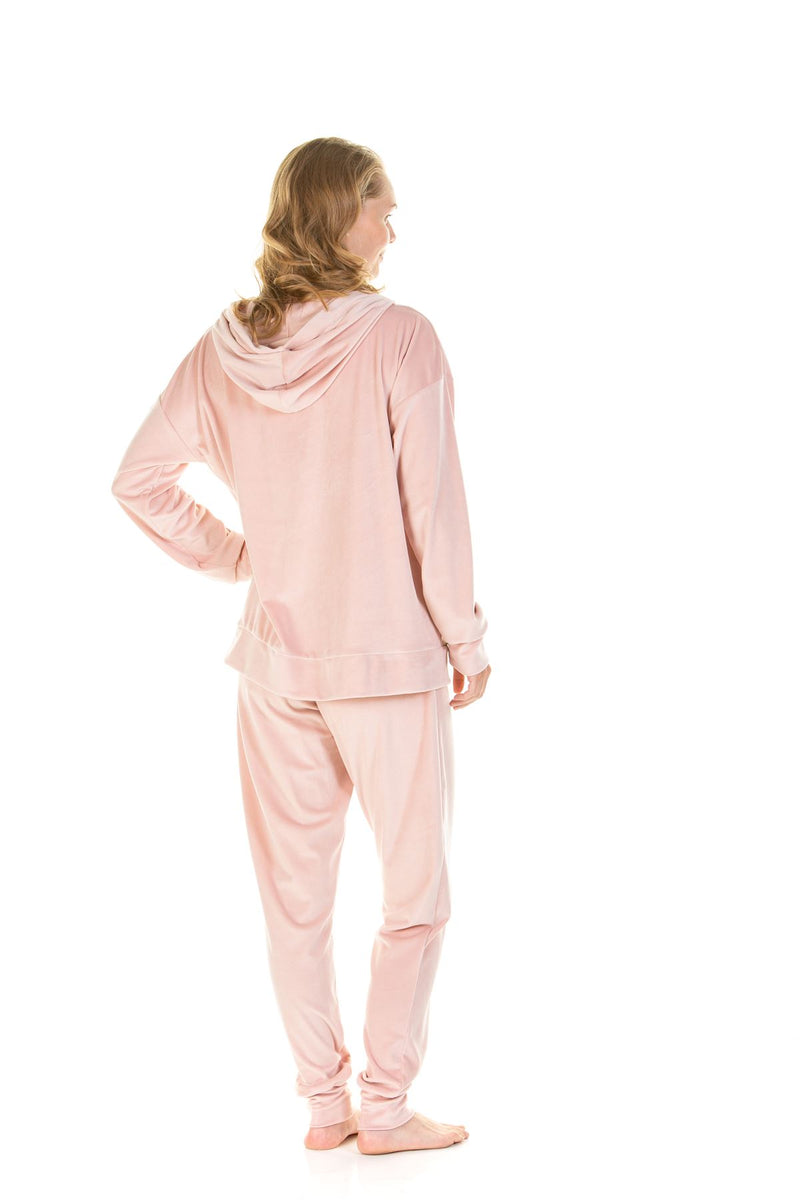 La Marquise Womens Velour Lounge Hooded Pyjamas