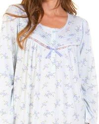 La Marquise Womens Primrose in Bloom Jersey 50" Long Sleeve Nightie