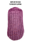 Bramble Womens Purple Chenille Lounge Slipper Socks