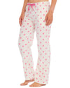 Forever Dreaming Womens Cream Spot Fleece Lounge Pants