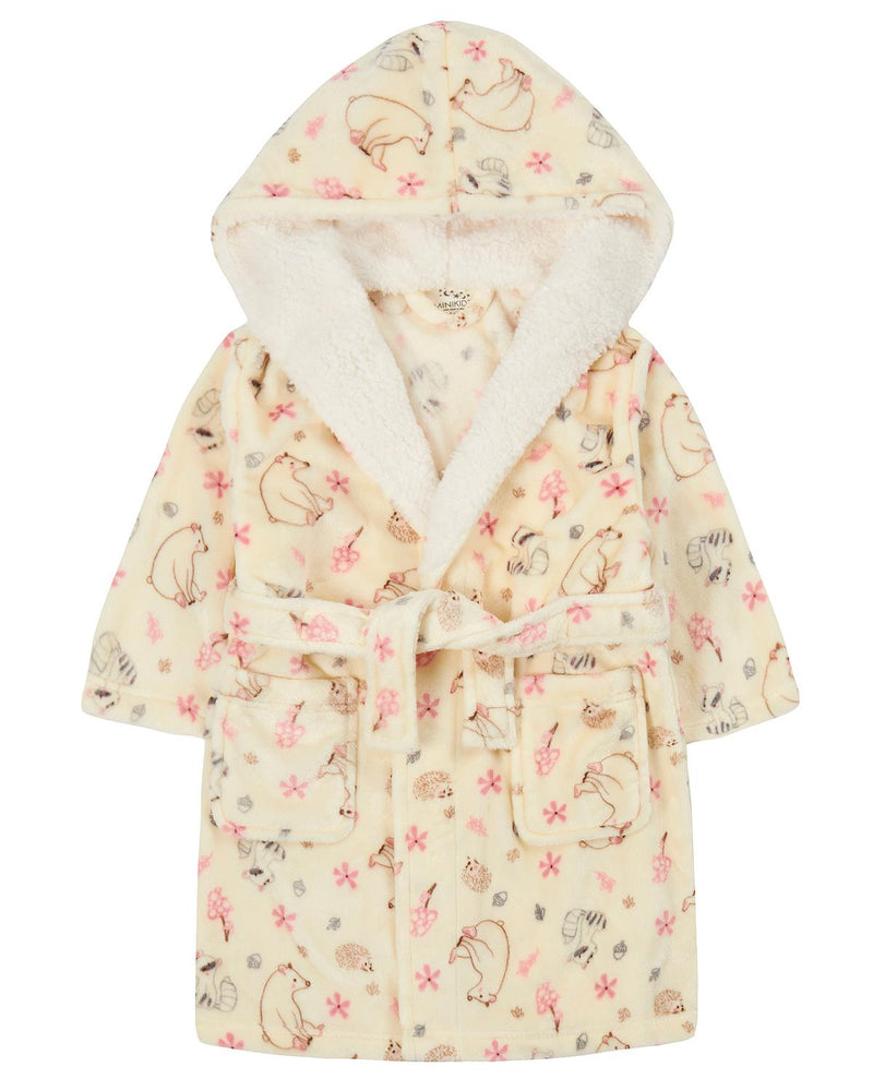 Girls Cream Woodland Dressing Gown