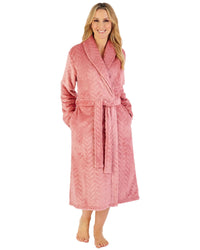 Slenderella Womens Embossed Wrap Dressing Gown