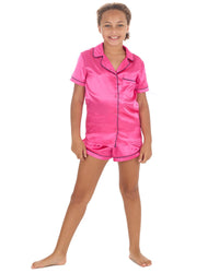 Slumber Party Girls Satin Short Pyjamas