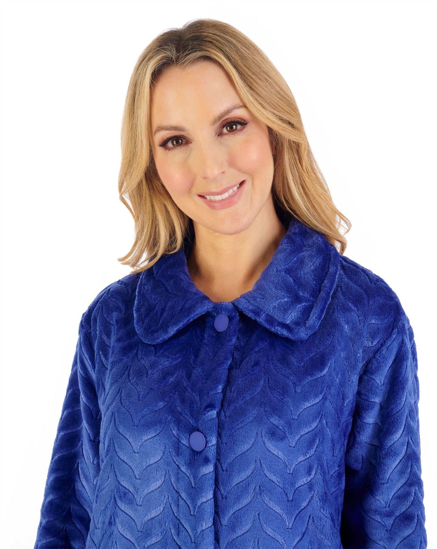 Slenderella Womens Embossed Button Bed Jacket