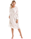 Lady Olga Womens Long Sleeve Jersey Floral Nightie