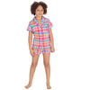 Forever Dreaming Girls Check Button Short Pyjamas