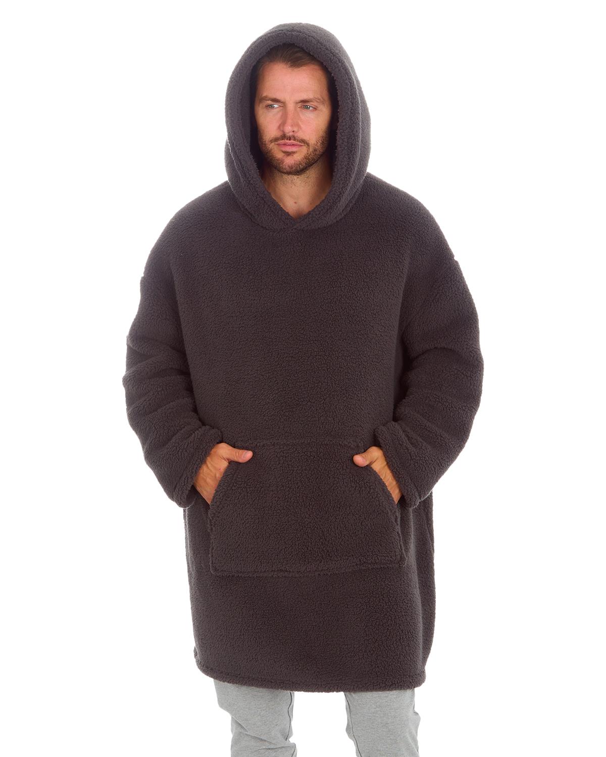 Huggable Mens Borg Fleece Oversized Hoodie