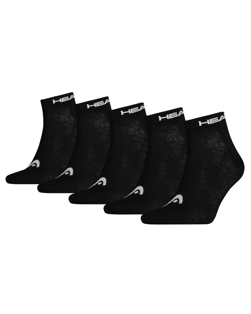 HEAD Unisex 5 Pack Cotton Quarter Socks