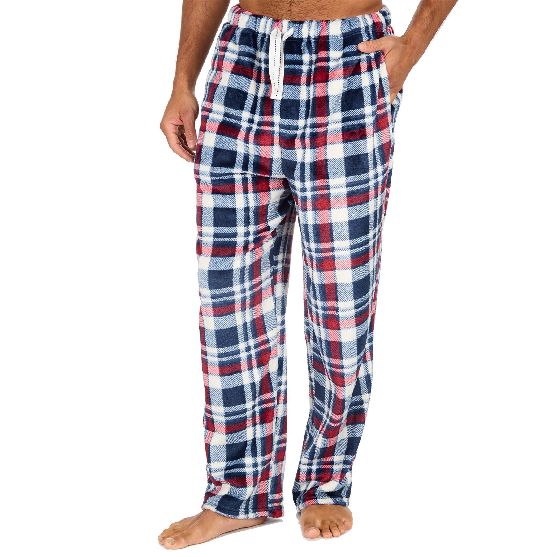 Cargo Bay Mens Polished Fleece Check Lounge Pants