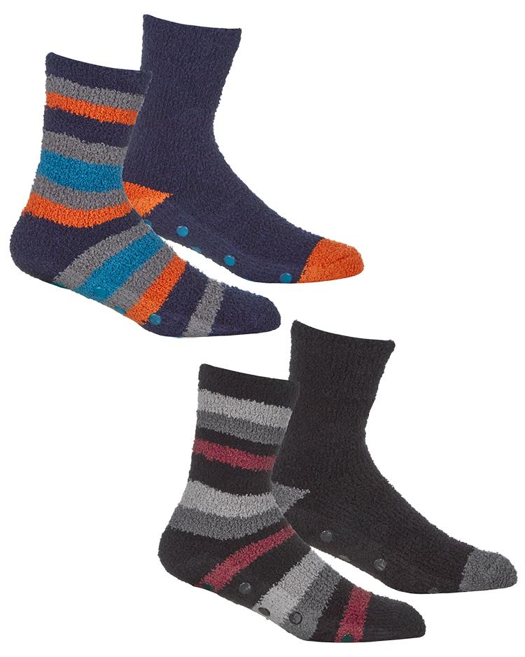 Pierre Roche Mens 4 Pack Striped Lounge Socks