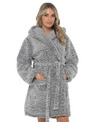 Undercover Womens Charcoal Sherpa Dressing Gown