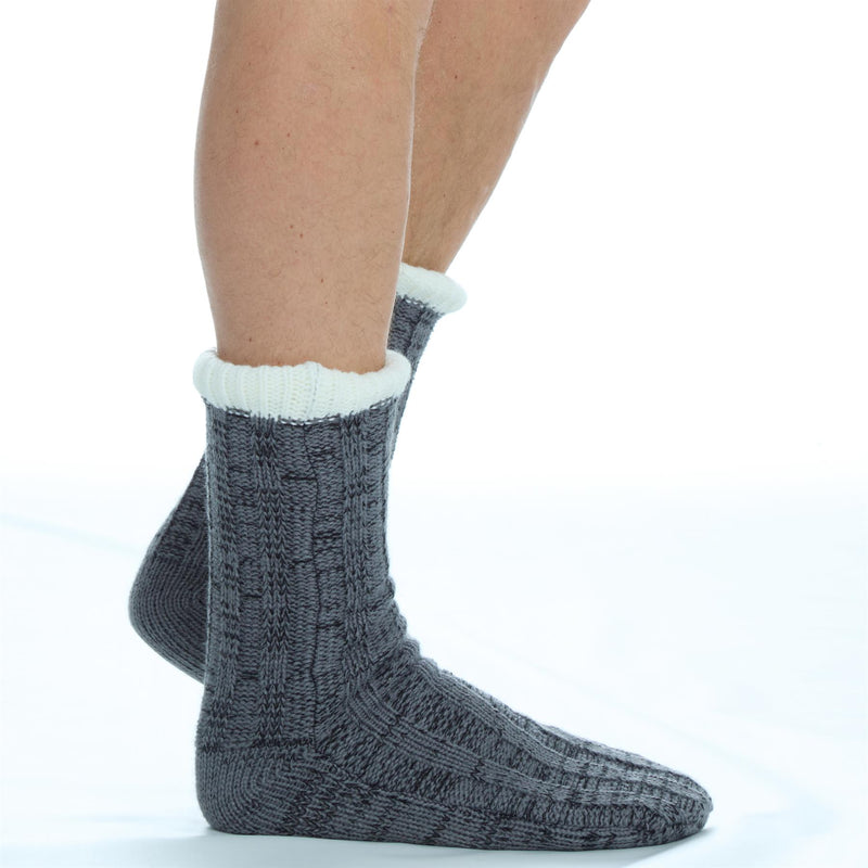 Pierre Roche Mens Sherpa Lined Lounge Socks