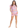 Forever Dreaming Womens Short Check Print Button Pyjamas