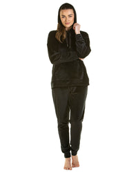 La Marquise Womens Velour Lounge Hooded Pyjamas