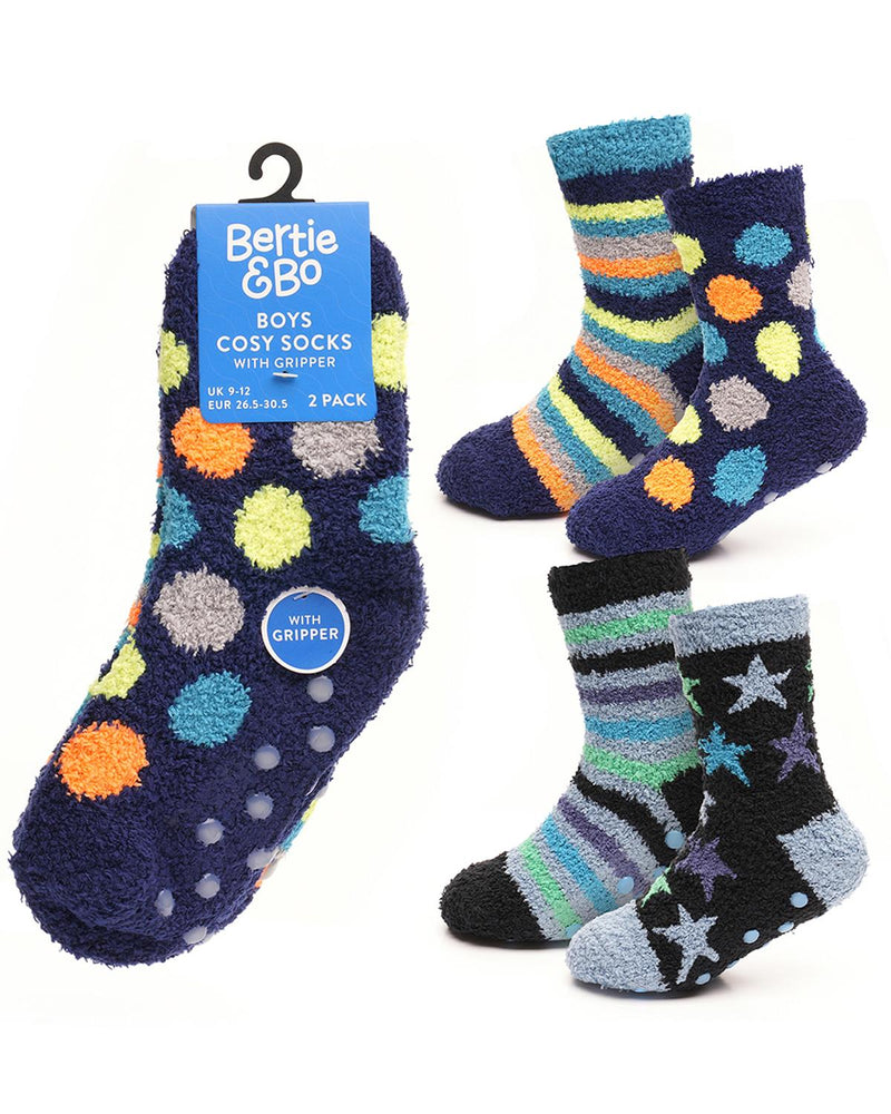 4 Pairs Boys Stars & Stripes Cosy Socks