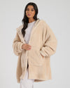 Loungeable Womens Cream Sherpa Zip Up Hoodie