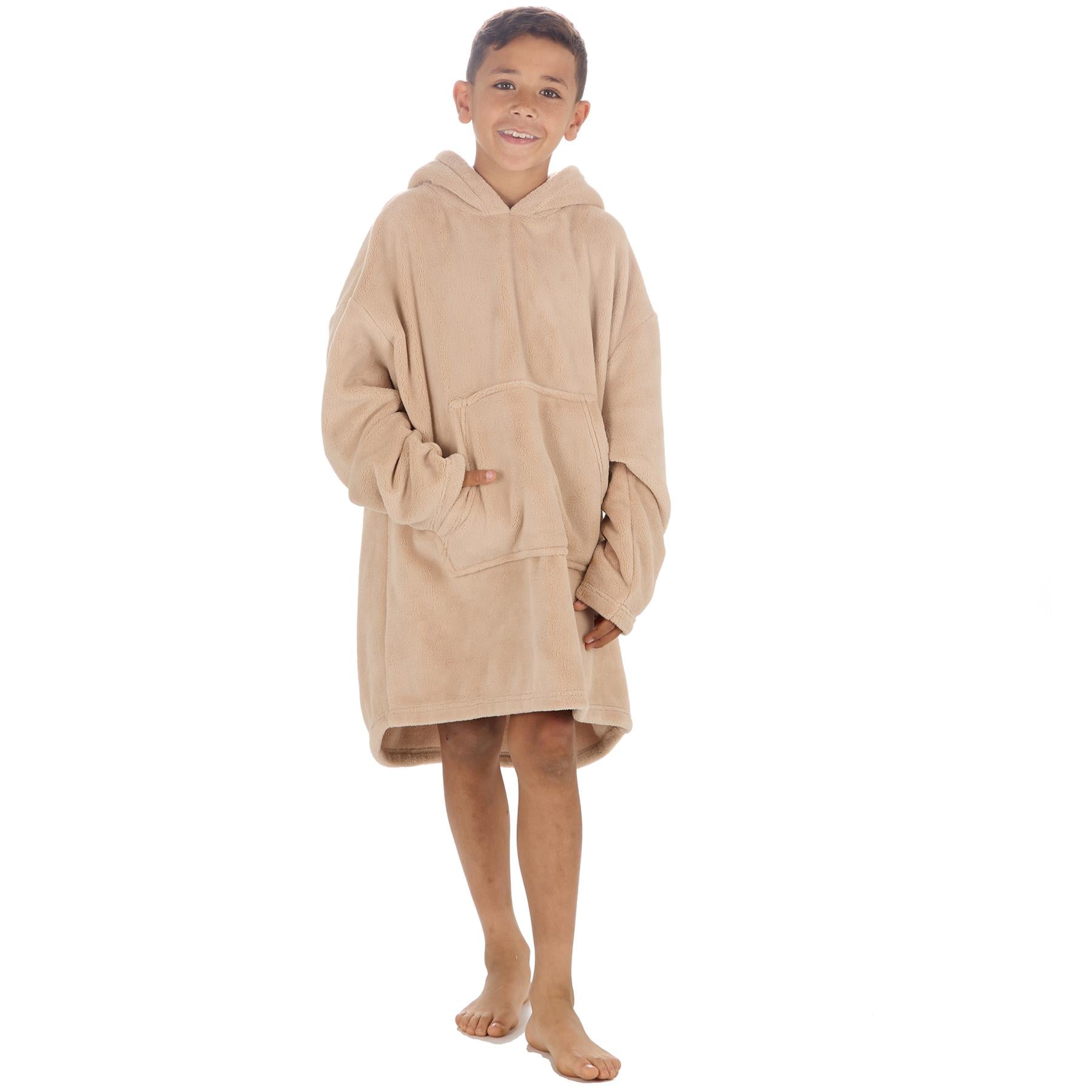 Huggable Kids Plain Oversized Fleece Hoodie