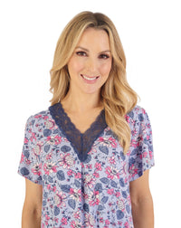 Gaspé Womens Supersoft Floral Short Sleeve Nightie