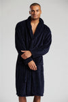 Loungeable Mens Shawl Collar Fleece Dressing Gown