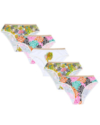 5 Pairs Girls Tropical Leopard Cotton Knickers