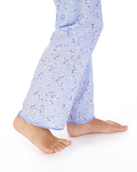 Slenderella Womens Blossom Print Woven Button Pyjamas