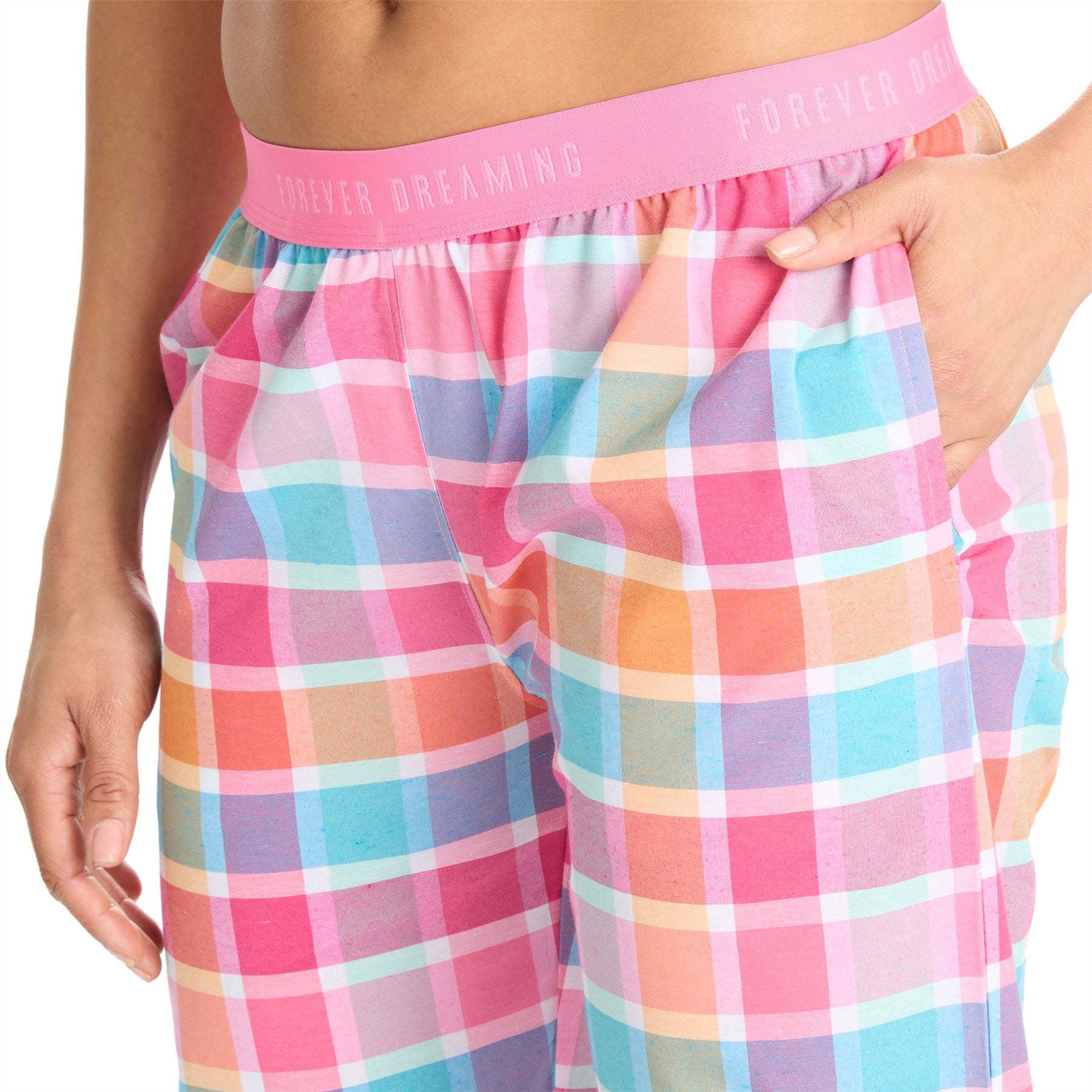 Forever Dreaming Womens Check Print Lounge Pants