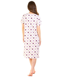 Sue Marks Womens Misty Dots Short Sleeve Nightie