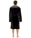 Mens Polished Fleece Sherpa Trim Dressing Gown