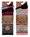 Womens 6 Pack Stripe Mix Bamboo Socks