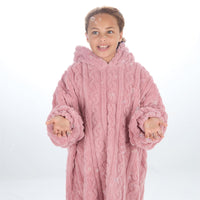 Huggable Kids Sherpa Cable Fleece Snuggle Hoodie