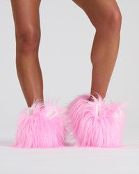 Loungeable Womens Pink Fluffy Rabbit Slippers