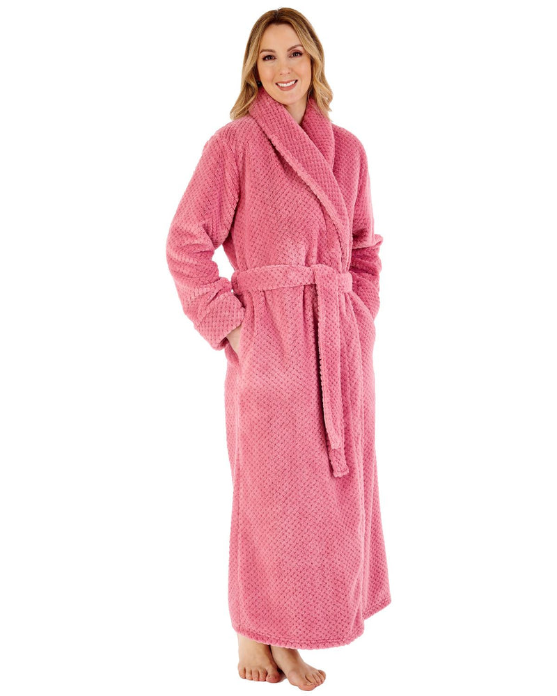 Slenderella Womens 52" Waffle Fleece Wrap Dressing Gown