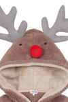 Kids Brown Sherpa Reindeer Onesie