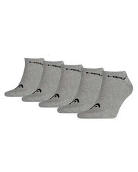 HEAD Unisex 5 Pack Cotton Sneaker Socks