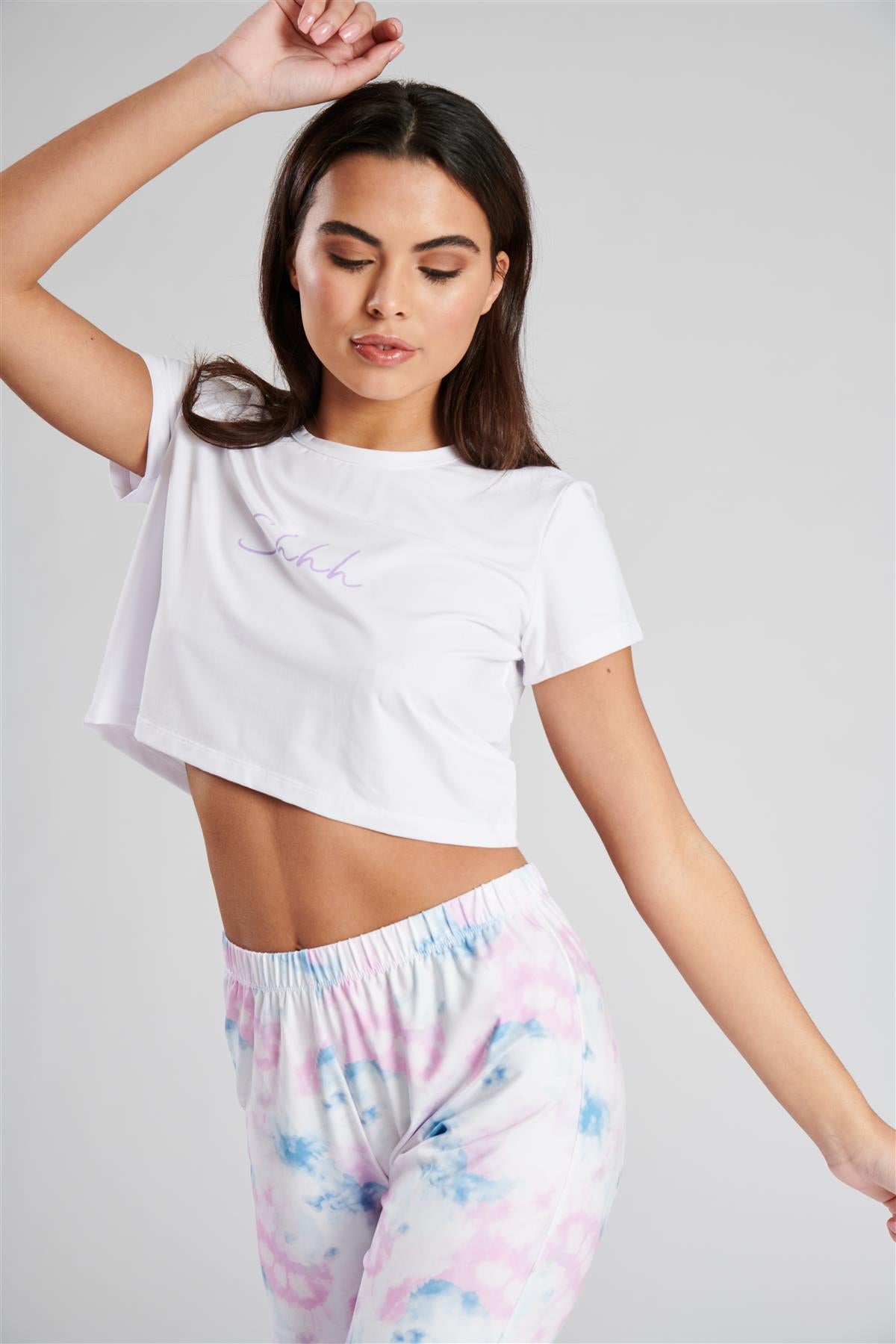 Loungeable Womens Pastel Tie Dye Pyjamas