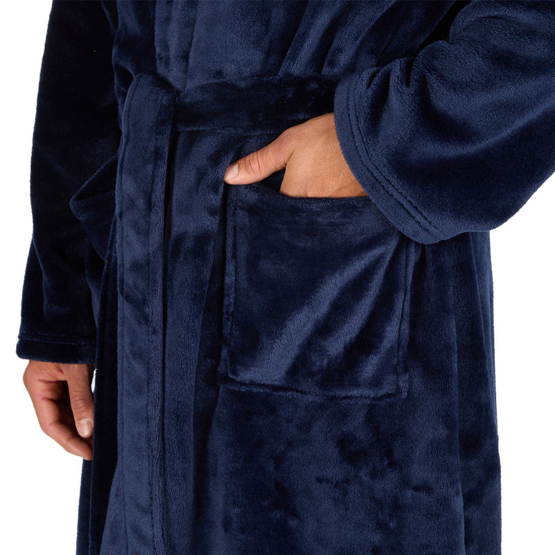 Pierre Roche Mens Polished Hooded Dressing Gown