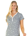 La Marquise Womens Heather Stars Short Sleeve Nightie