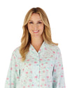 Slenderella Womens 100% Woven Cotton Long Sleeve Pyjamas