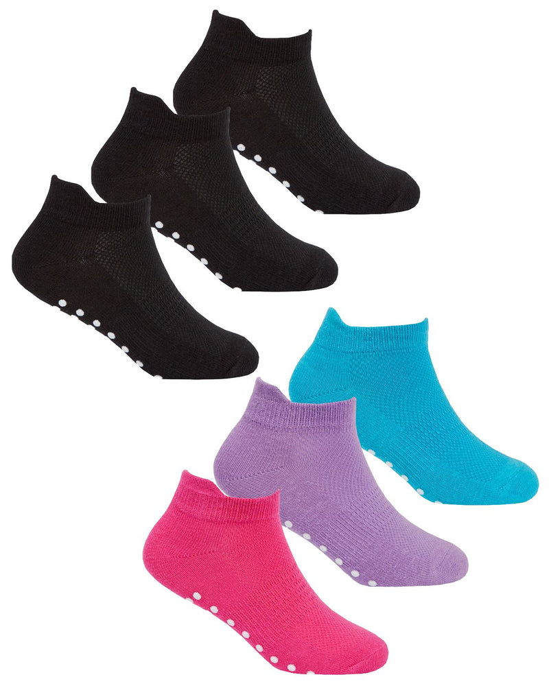 Red Tag 6 Pack Kids Grip Sole Trainer Socks