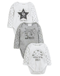 Baby 3 Pack Age Milestone Bodysuit Set