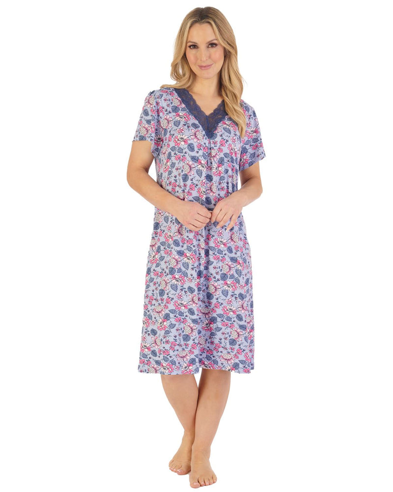 Gaspé Womens Supersoft Floral Short Sleeve Nightie