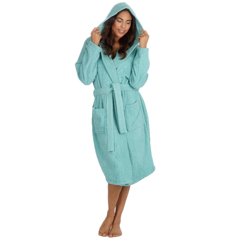 Forever Dreaming Womens Hooded Towelling Bathrobe